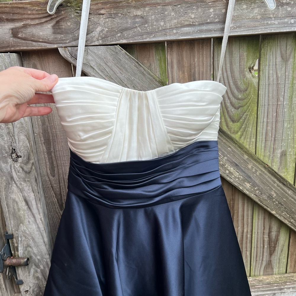 Bill Levkoff navy and white formal dress - Picture 4 of 10
